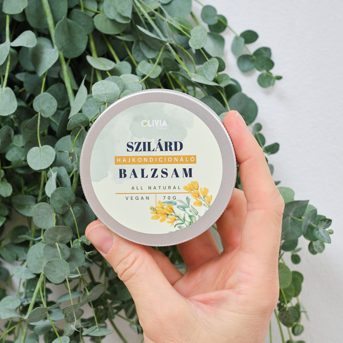 Szilárd hajkondicionáló balzsam tároló tégelyben